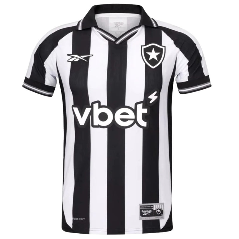 Camisa Botafogo I 25/26 - Torcedor Rebook Masculina - Preta e branca