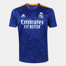 Camisa Real Madrid Visitante 21/22 Torcedor Azul Retrô
