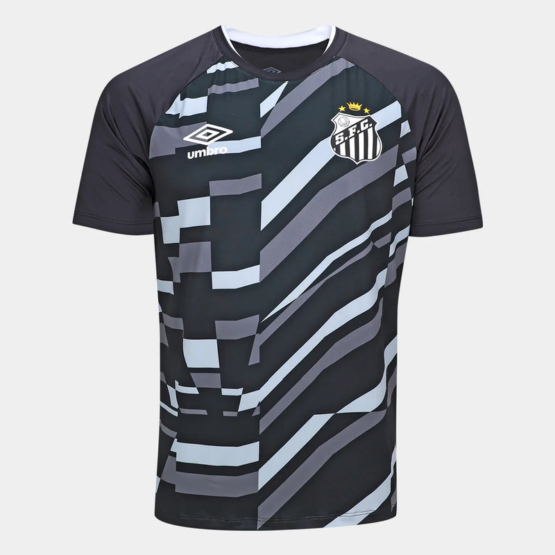 Camisa Santos 26/27 Aquecimento Umbro Masculina - Preto+Branco