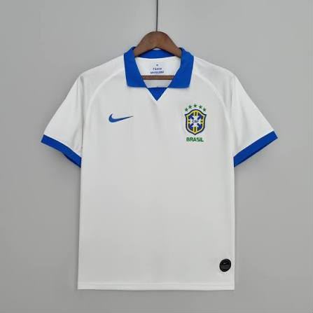 Camisa Retrô Seleção Brasileira II 2019/20 - Masculina Nike - Branca com detalhes em azul